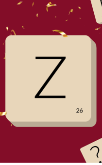 A large letter Z in a tile with smaller tiles with various other letters