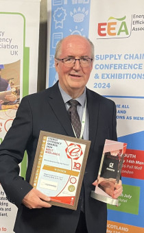 Councillor Richard Morris with the West Midlands Energy Efficiency Award 2024