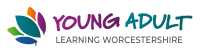 Young adults learning logo