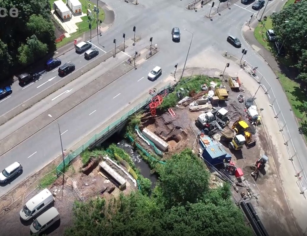  Scheme 2a: Ongoing construction works for the new pedestrian and cycle bridge adjacent to the A38 near Charford Road