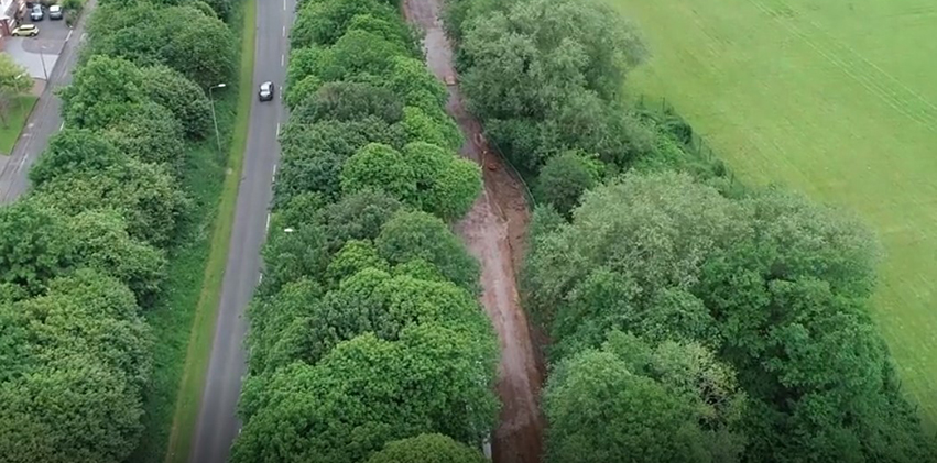 Route of the works taking place on the cycle and footway between Charford Road and Harvington Road