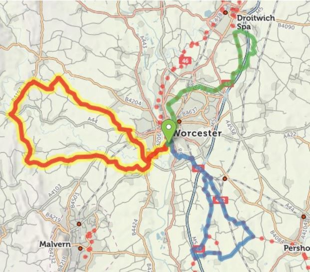 Cycle map showing other suggested route ideas