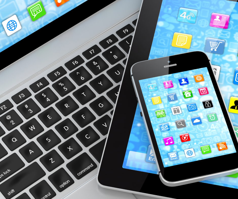 tablet, laptop. phone