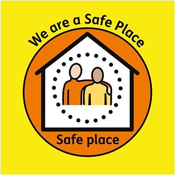 We are a safe place yellow sticker