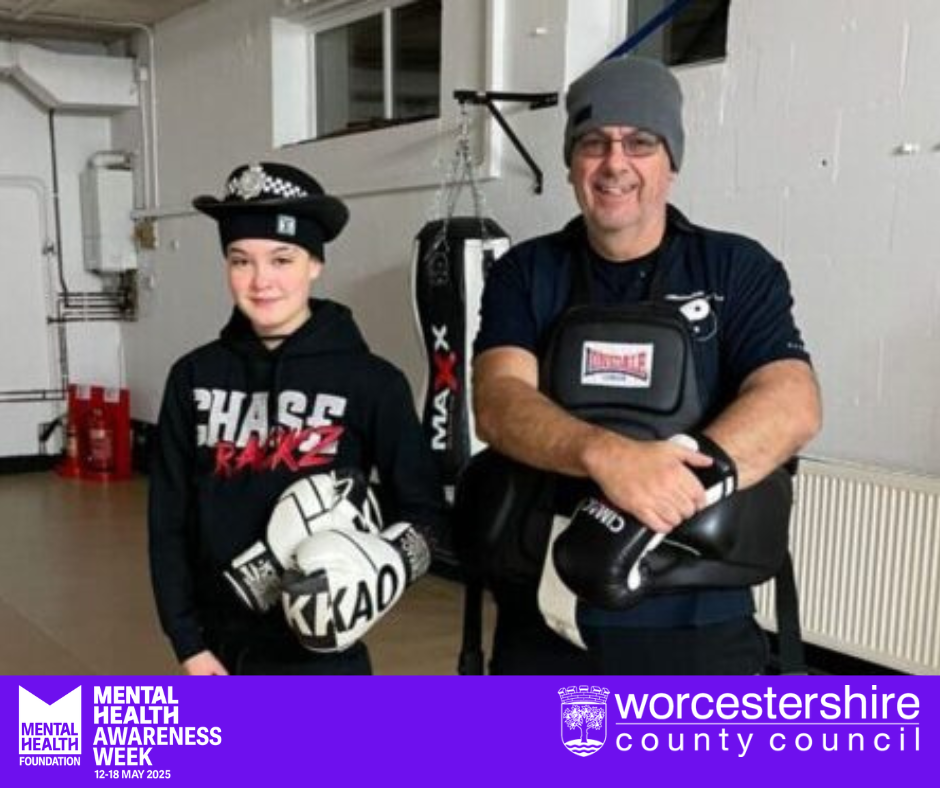 pete martin with one of his boxing students 