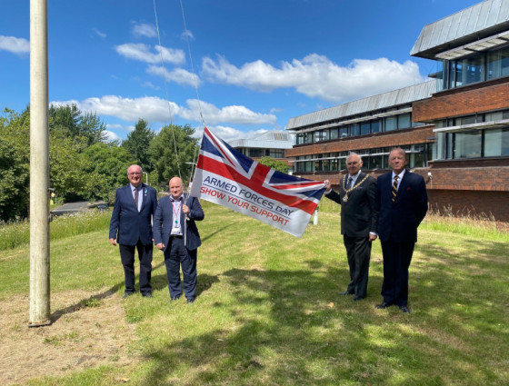 Armed forces day flag raising