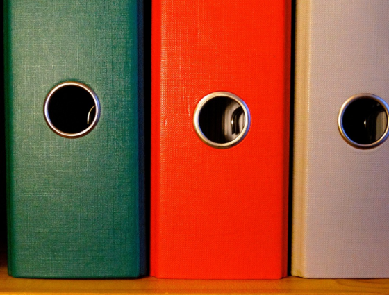 ring binder folders close up
