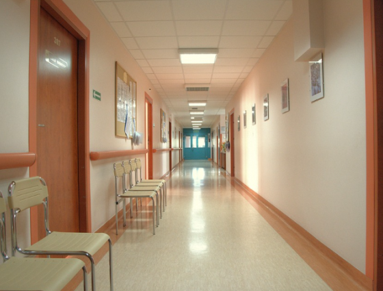 hospital corridor with chairs
