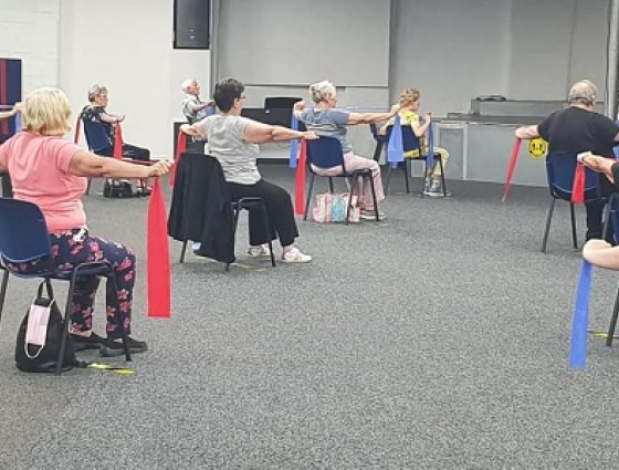 Resistance bands exercise class