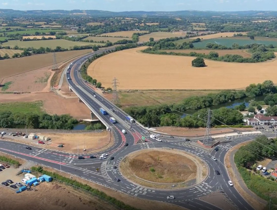 Birds eye view of the southern link road roundabout near the Ketch