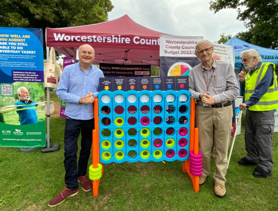 Councillor Simon Geraghty and Bob Brookes pose with connect for at a roadshow