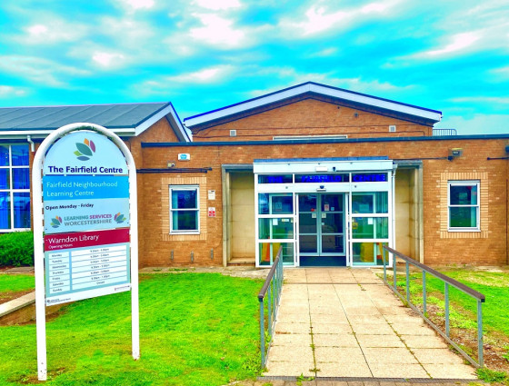 Main entrance of Fairfield centre in Worcester