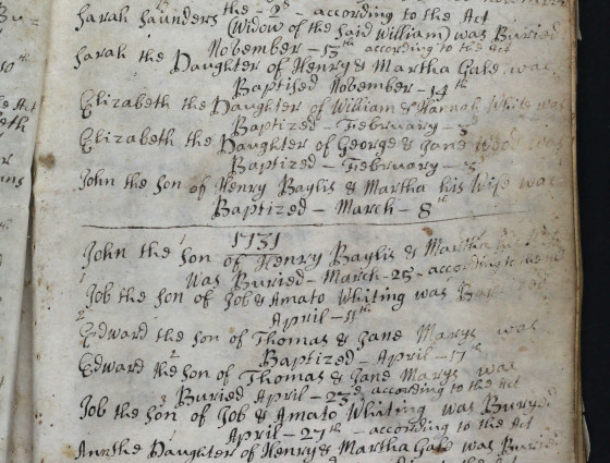 Worcestershire archive record on Ancestry