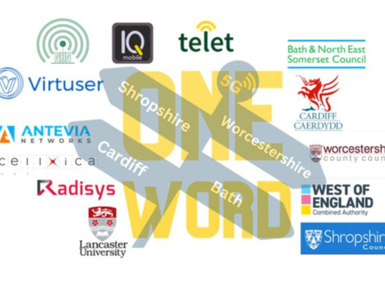 Logos of local authorities that will benefit from the ONE WORD funding underneath a picture of a signpost