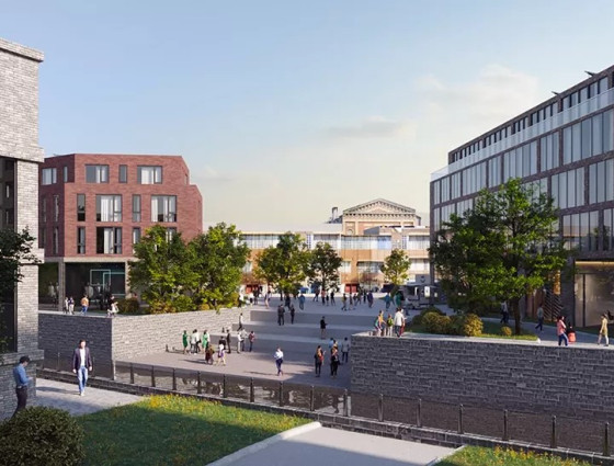 Artist impression of Shrub Hill Quarter in Worcester