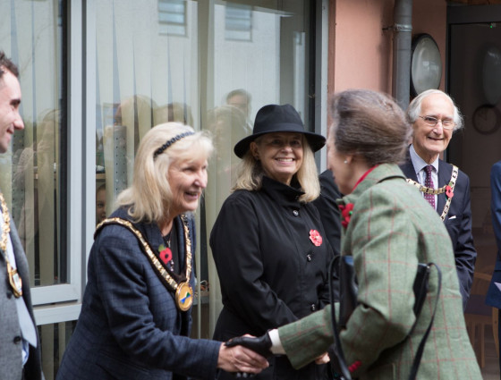 Princess Anne meets county dignitaries including the Chairman of WCC and Chairman of MHDC