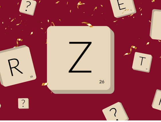 A large letter Z in a tile with smaller tiles with various other letters