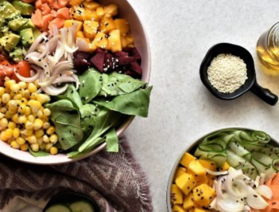 Bowl of salad ingredients