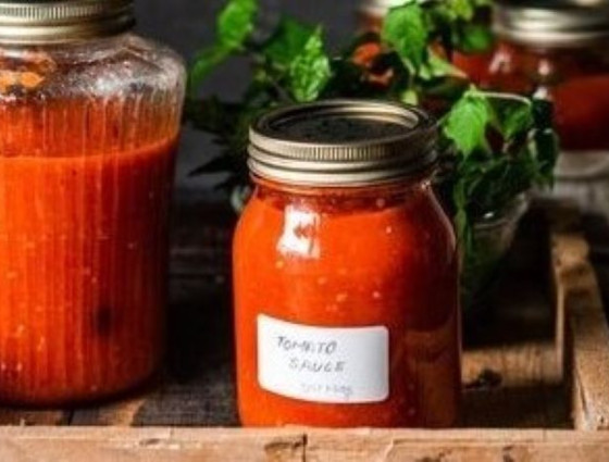 Jars of tomato sauce