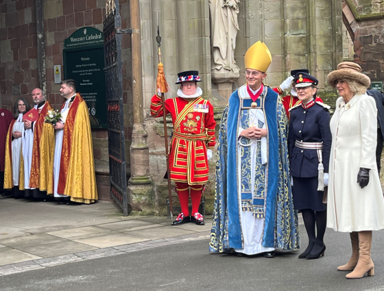 Queen Camilla outside the cathedral