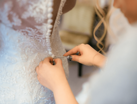 Jenny and Chris dress buttoning