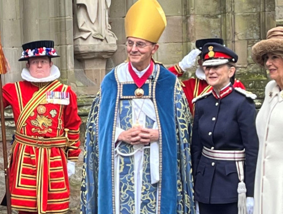 Bishop John with Lord Lieutenant and HM The Queen