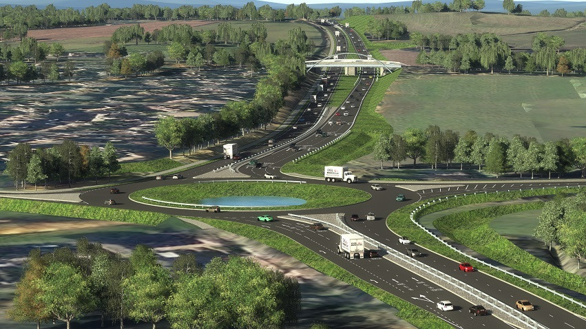 Artist's impression  of theSouthern Link Road improvements
