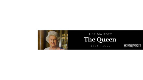 Banner which reads Her Majesty The Queen 1926-2022