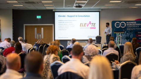 Business presentation at a conference 