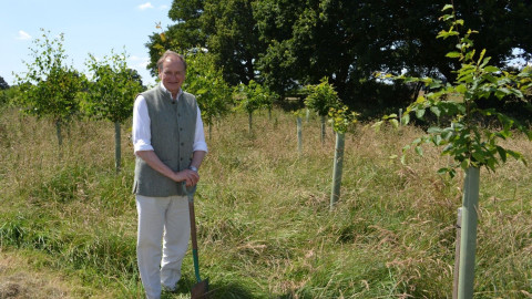 Lord-Lieutenant of Worcestershire, Lt Col Patrick Holcroft LVO OBE planting a tree.