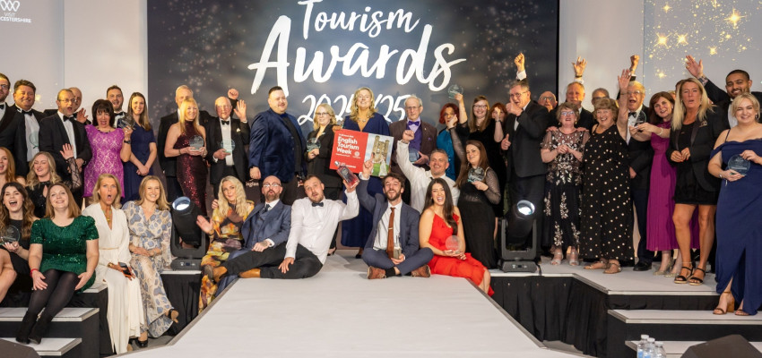 Winners on stage at the Visit Worcestershire Tourism Awards.
