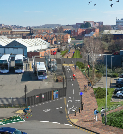 Artist impression of the Shrub Hill Quarter Shared Use Link in Pheasant Street