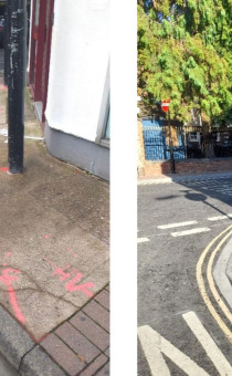 Trinity Street before and after the future high street fund improvements took place.