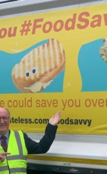 Councillors Brandon Clayton and Richard Morris with a FoodSavvy Branded Bin Lorry