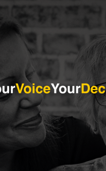 An image of a mother and daughter from the office of public guardian with the text Your Voice Your Decision 